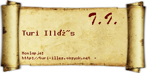 Turi Illés névjegykártya